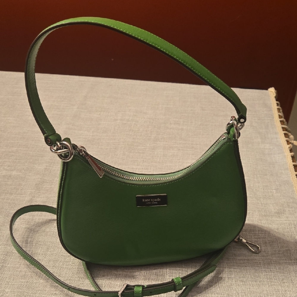 Kate Spade Sam Icon Shiny Small Convertible Crossbody In KS Green - Picture 2 of 4